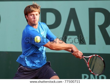 PARIS - MAY 18: Ryan Harrison of USA plays the 2nd round qualification match  at French Open, Roland Garros on May 18, 2011 in Paris, France.