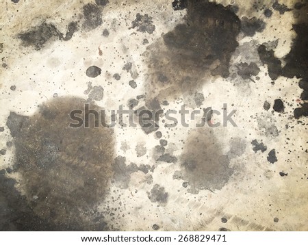 Dirty oil stain Cement floor texture