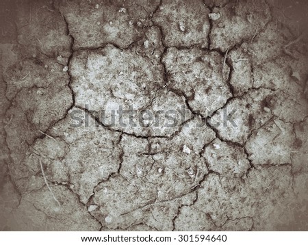 Crack dry soil texture background
