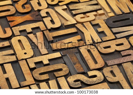 wood type alphabet