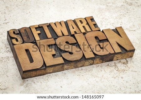 software design  text in vintage letterpress wood type on a ceramic tile background