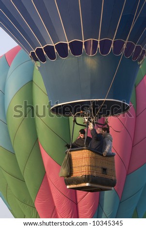 hot air balloon rising at \