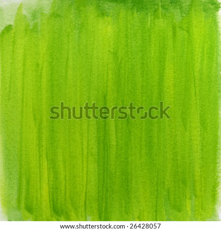 springtime green watercolor abstract background hand painted with vertical brush strokes (self made)