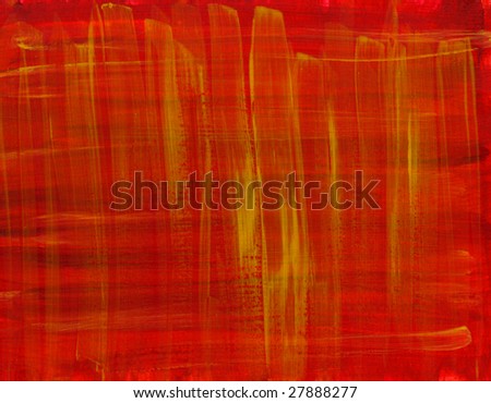 red and yellow hand painted watercolor abstract background, self made