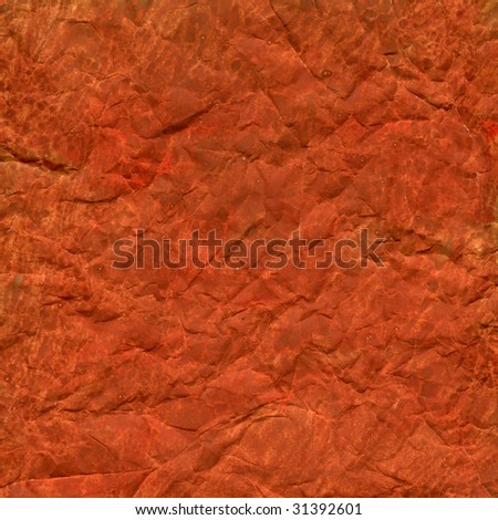 rusty watercolor background painted on crumpled printing paper, rough texture