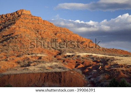 Red Mountain Open Space semi desert landscape in northern Colorado near Wyoming border, autumn scenery