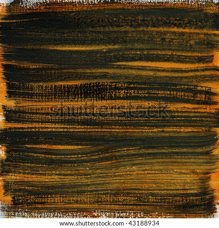 orange and black watercolor abstract on cotton artist canvas, self made by photographer