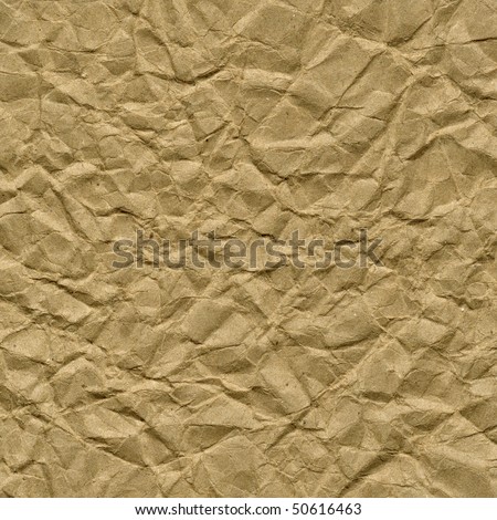 crumpled, wrinkled and creased brown packing paper background