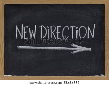 new direction - leadership concept on blackboard