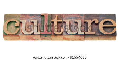 culture - isolated word in vintage wood letterpress printing blocks
