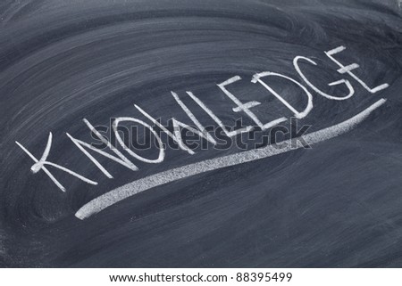 knowledge - white chalk handwriting on blackboard