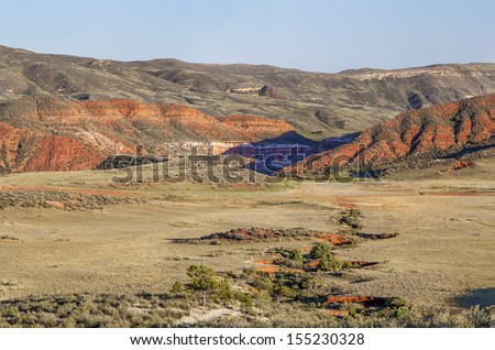 arroyo and rugged terrain in Red Mountain Open Space in northern Colorado near Fort Collins