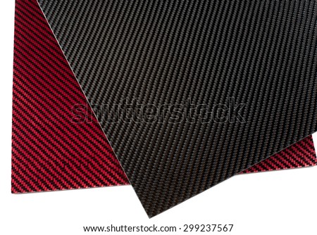 Woven carbon fiber and carbon-kevlar composite sheet. Texture.
