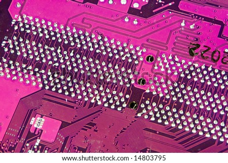 computer board with chips and components
