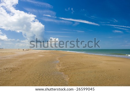 Dutch landscape with sea and beach