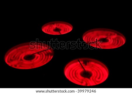 Red hot ceramic hotplate of electric cooker