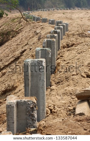 Row of concrete column