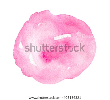 Round Pink Watercolor Ink Hand Drawn Shine Vector Isolated ...