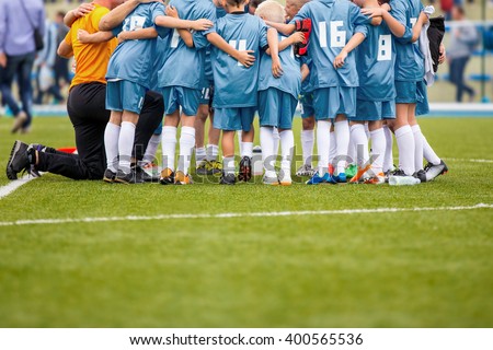 Youth soccer football team. Group photo.