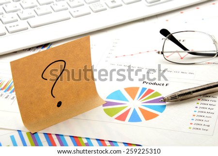 Business concept, question mark on post-it
