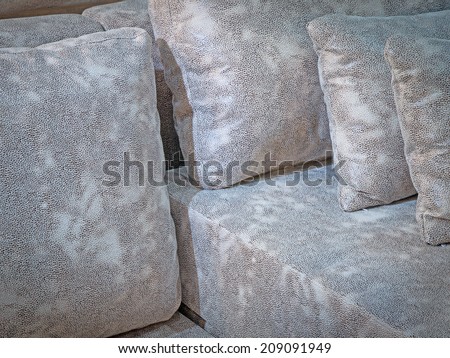 Many pillows on the sofa