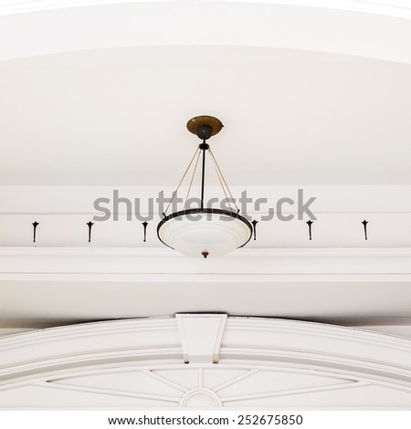 Antique ceiling lamps in modern thailand architecture