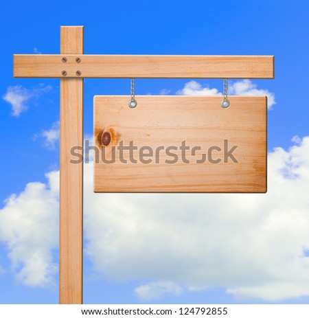 Real estate wooden sign.