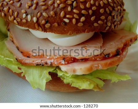 Ham and eggs sandwich