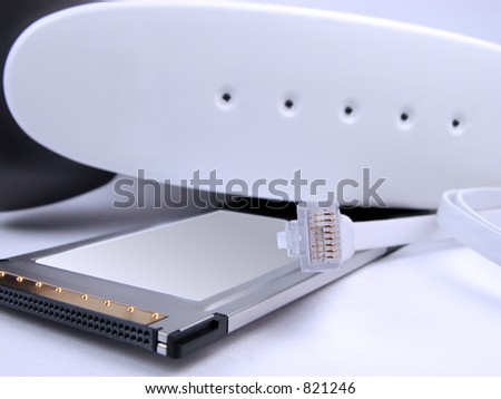 Wireless INTERNET connection devices:air station,card,cable.