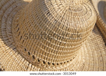 Detail image of a straws hat.