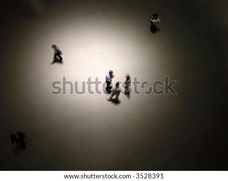 people groups discussing-upper view