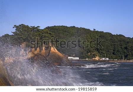 Dynamic landscape image from Matsushima, one of the best three natural landscapes of Japan.