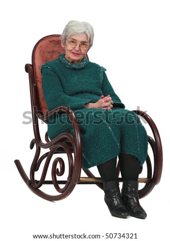 Lady Sitting in Rocking Chair Clip Art