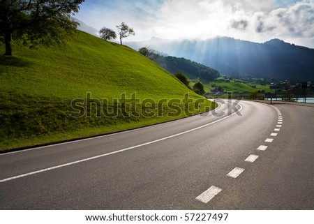 Picture of empty countryside road