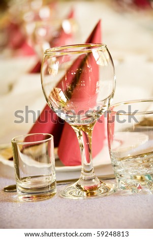Arranged celebration table in fancy restaurant