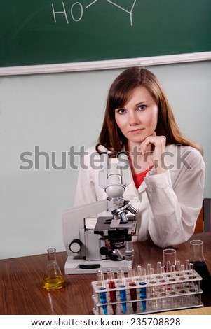 Lab worker working with chemical lab equipment
