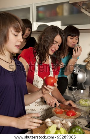 friends cooking together