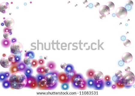 Bubbles Stars and lights on white background