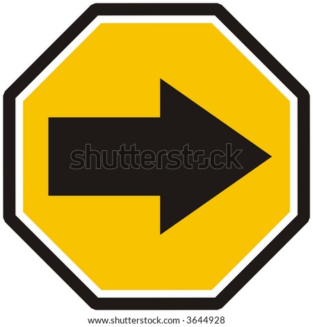 Go Right, Traffic Sign Stock Photo 3644928 : Shutterstock