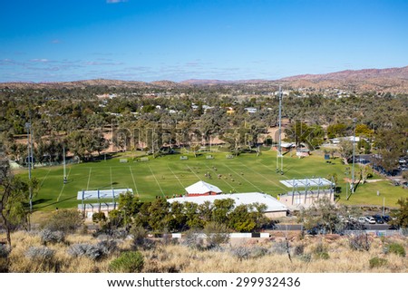 Alice Springs, Australia - June 27: View from Anzac Hill on a fine winter\'s day in Alice Springs, Northern Territory, Australia on June 27th 2015.