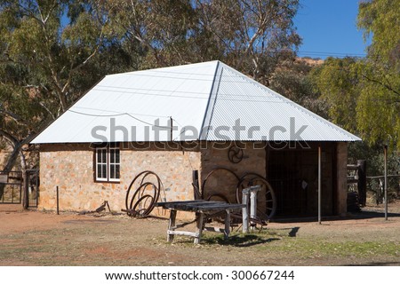 Alice Springs Telegraph Station Historical Reserve on a clear sunny day in Northern Territory, Australia