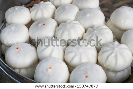 Steamed dumpling in a steamed oven, preparing for sale