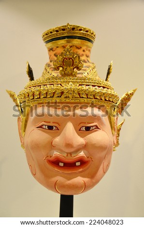 Khon Head Hermit or Actor's mask of kind of Thai drama in Thailand culture show