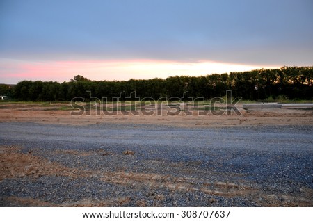 Land for Building Manufacture Construction Site in morning at Nonthaburi Thailand