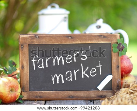Blackboard, farmers' market