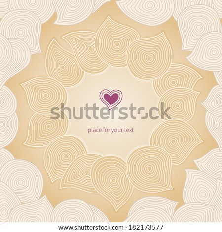 Vintage seamless pattern with swirls and place for text. Border in east style.