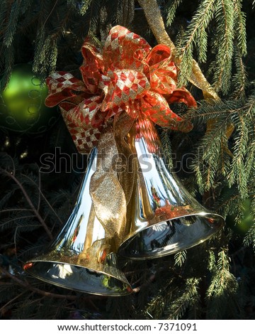 Christmas bells on a tree