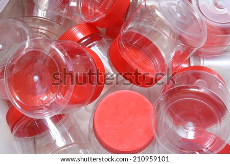 empty plastic bottle red cover