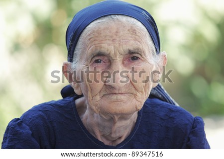 Strong senior woman closeup portrait