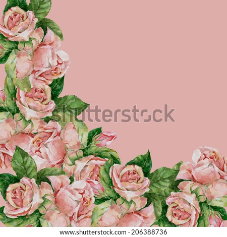 Area of roses on a pink background